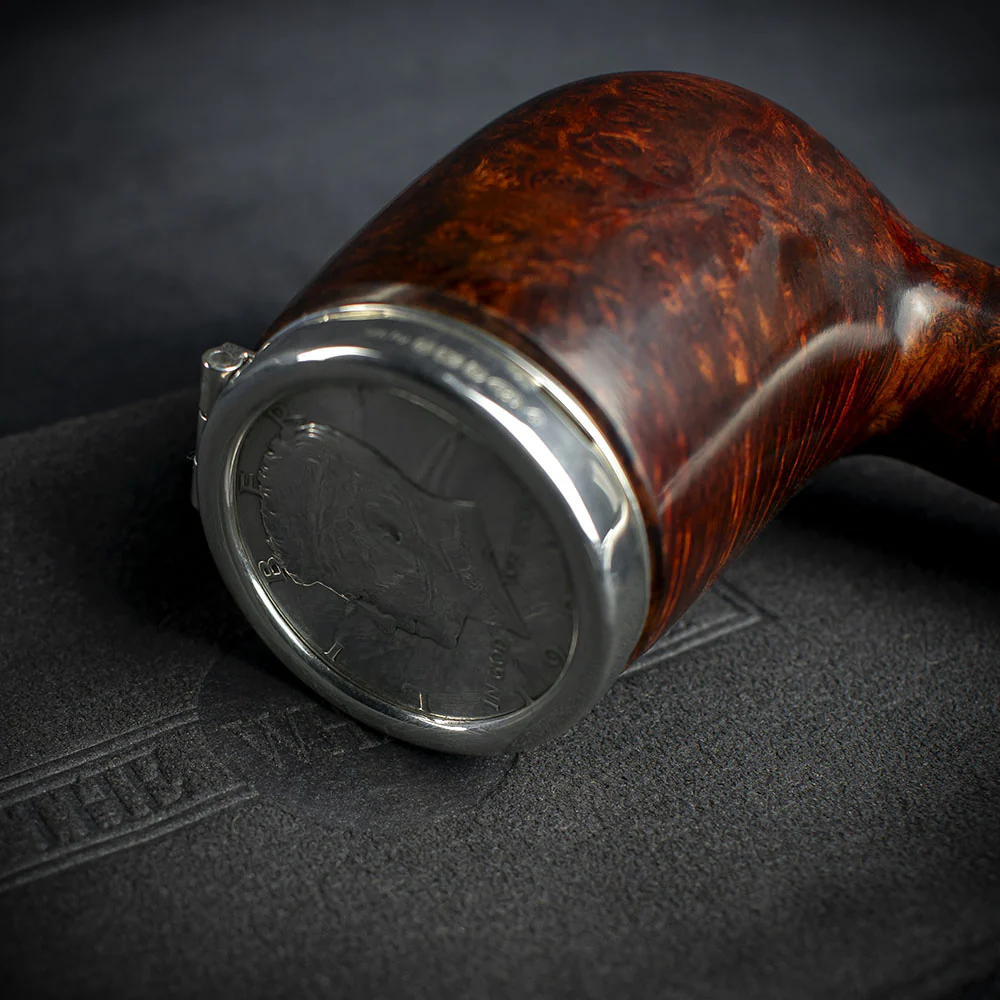 Alfred Dunhill White Spot Briar Smoking Pipe with JFK Coin Silver Cap - Amber Root 5103S (Limited Edition) - Image 4