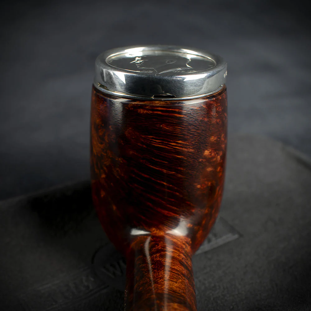 Alfred Dunhill White Spot Briar Smoking Pipe with JFK Coin Silver Cap - Amber Root 5103S (Limited Edition) - Image 7