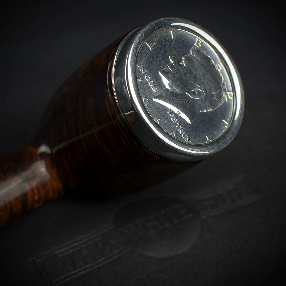 Alfred Dunhill White Spot Briar Smoking Pipe with JFK Coin Silver Cap - Amber Root 5103S (Limited Edition) - Image 8